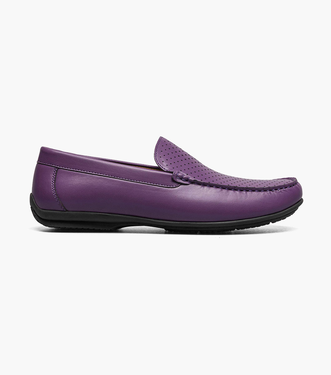 Stacy Adams CONROY Moc Toe Perf Slip On Purple by Stacy Adams Shoes