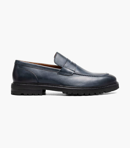 Stacy Adams HAYES Moc Toe Penny Slip On Navy by Stacy Adams Shoes