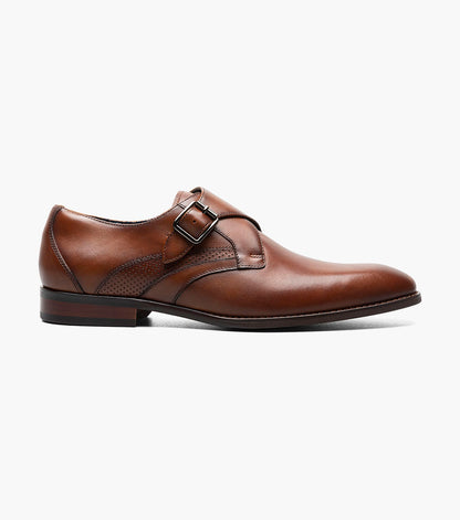 Stacy Adams KARCHER Plain Toe Monk Strap Cognac by Stacy Adams Shoes