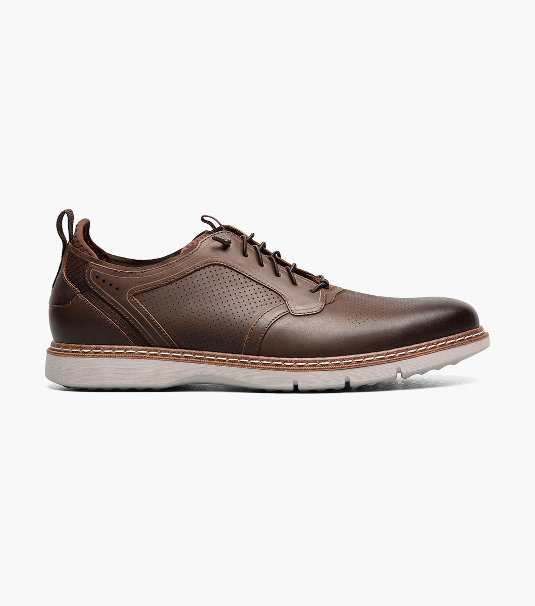 Stacy Adams SYNC Plain Toe Elastic Lace Up Brown CH by Stacy Adams Shoes