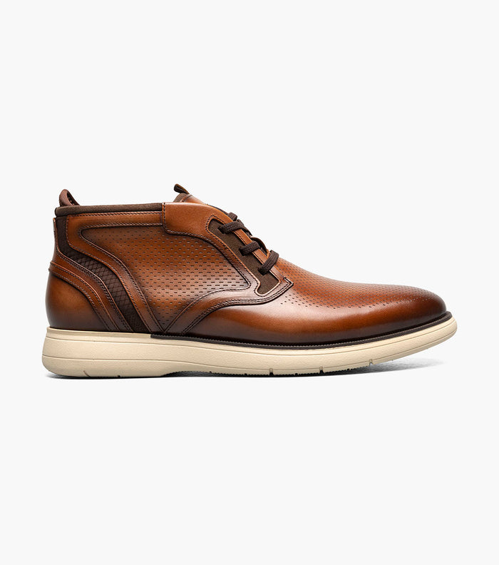 Stacy Adams EASTMONT Plain Toe Elastic Lace Chukka Boot Cognac by Stacy Adams Shoes