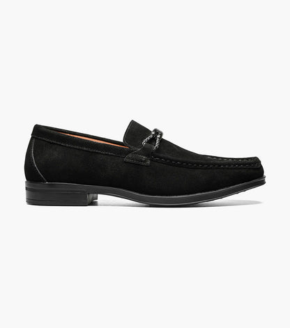 Stacy Adams NEVILLE Moc Toe Bit Slip On Black Suede by Stacy Adams Shoes