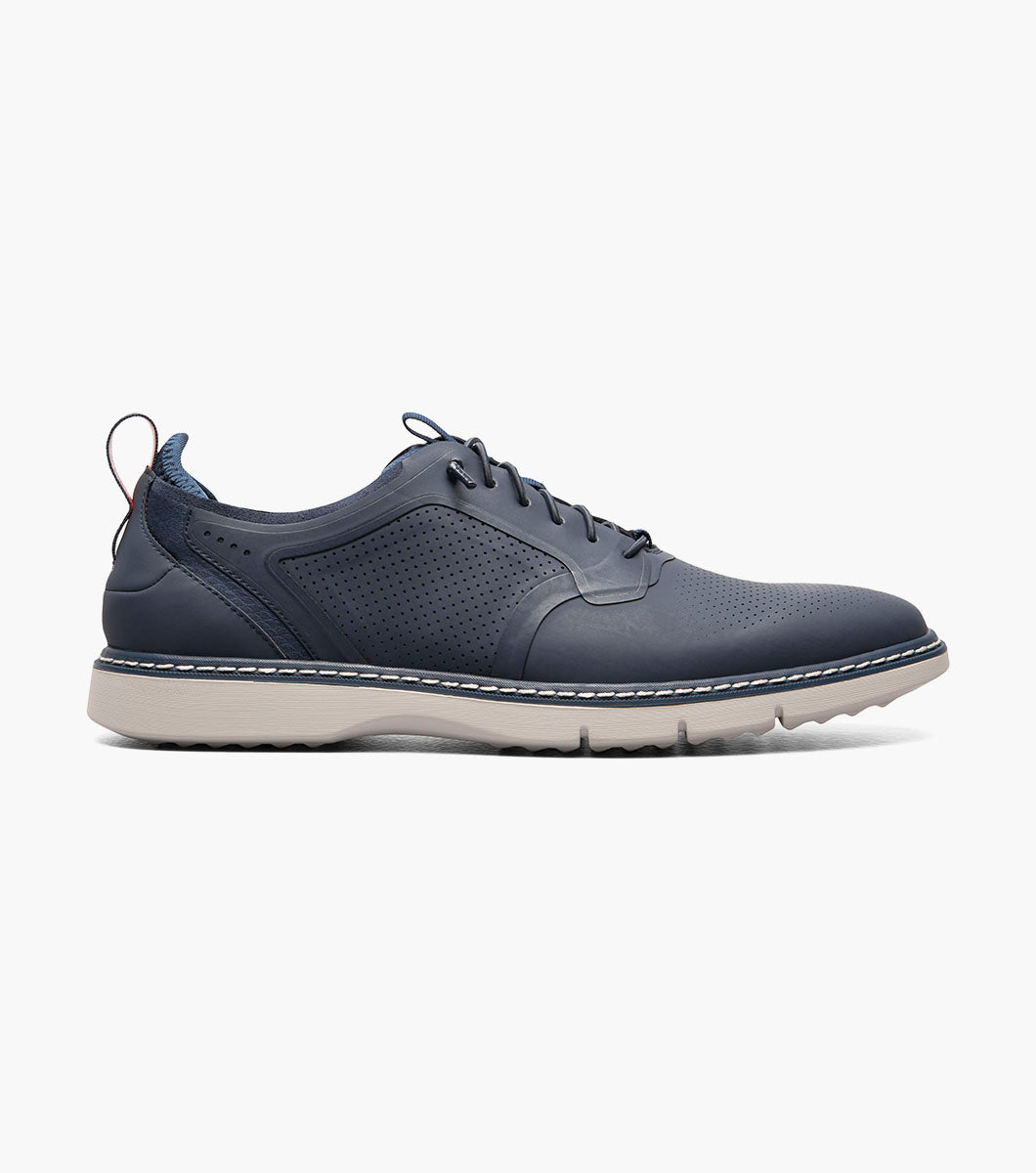 Stacy Adams SYNCHRO Plain Toe Elastic Lace Up Navy by Stacy Adams Shoes