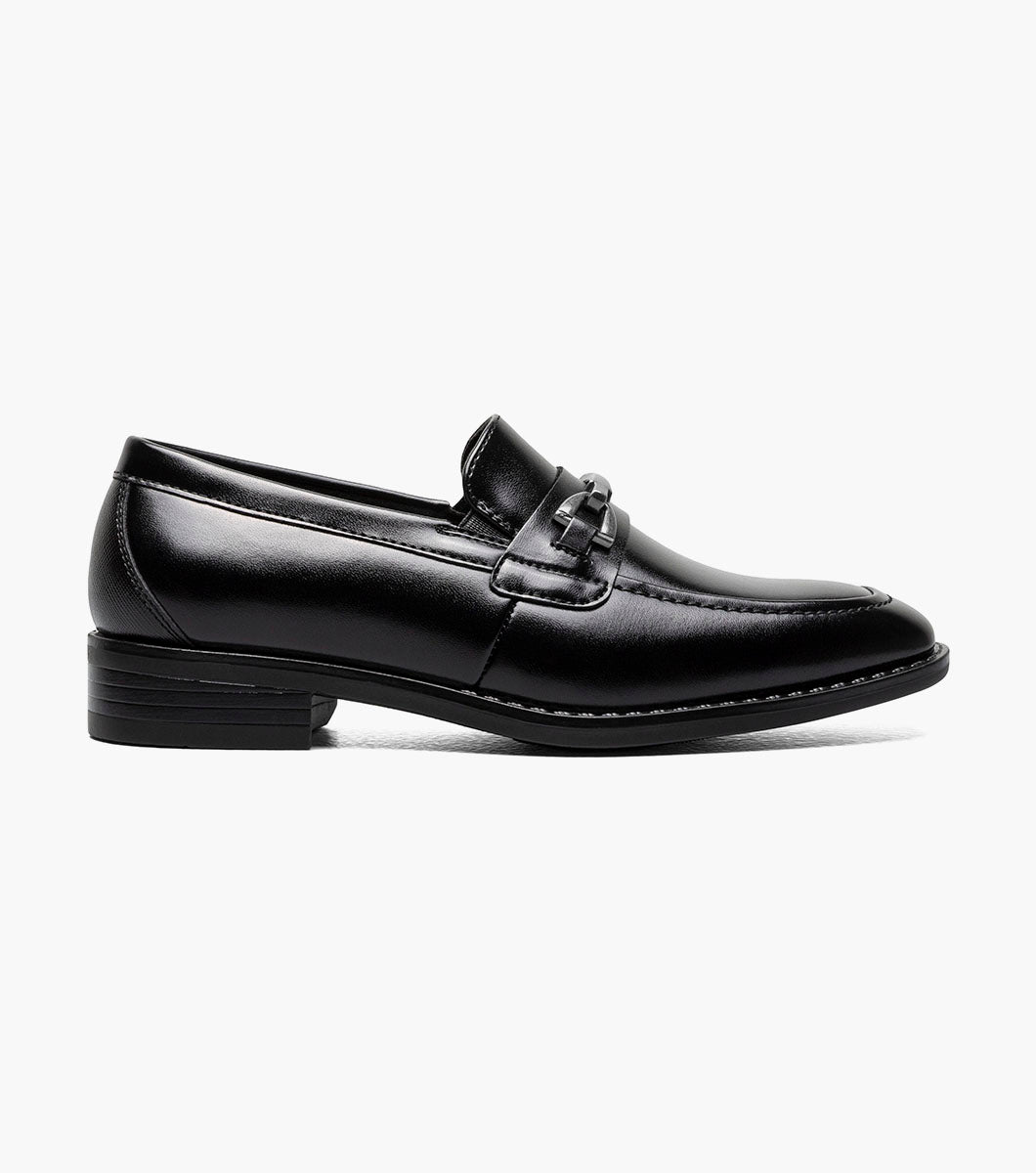 Stacy Adams KIDS KAYLOR Moc Toe Bit Slip On Black by Stacy Adams Shoes