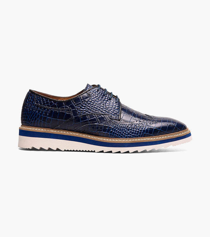 Stacy Adams ALARIO Wingtip Oxford Blue by Stacy Adams Shoes