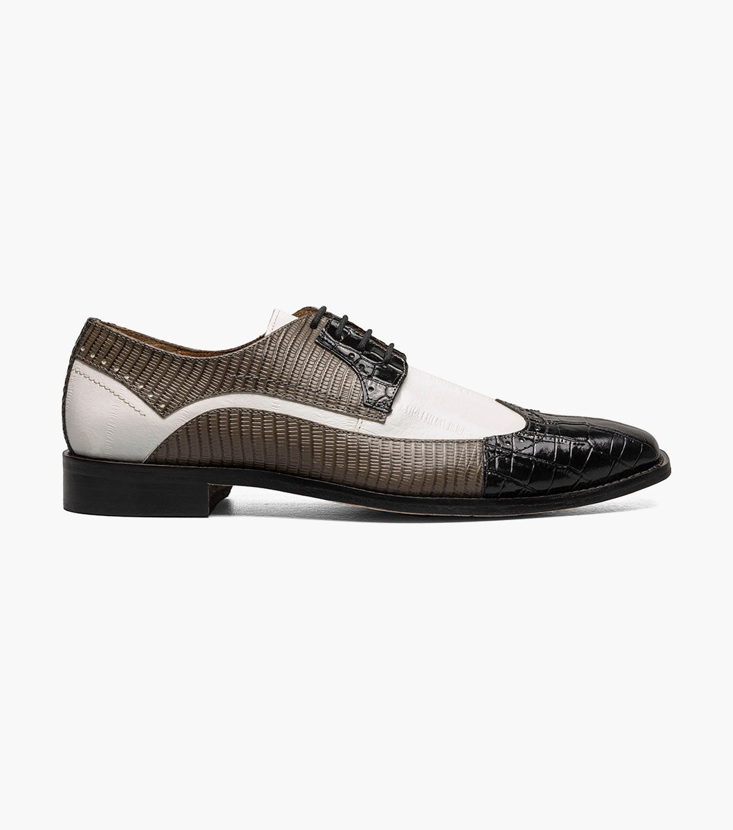 Stacy Adams GALLINARI Wingtip Lace Up Black/Grey by Stacy Adams Shoes