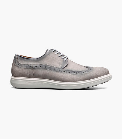 Stacy Adams TRUDELL Wingtip Lace Up Light Gray by Stacy Adams Shoes