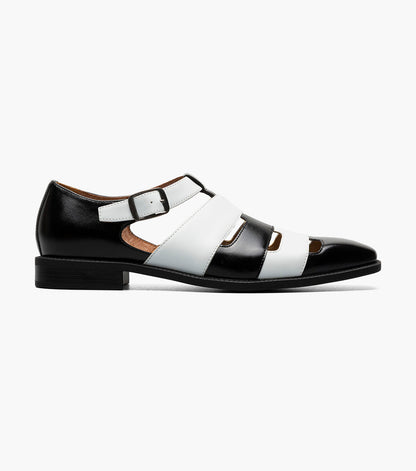 Stacy Adams CALDERON Closed Toe City Sandal Black w/White by Stacy Adams Shoes