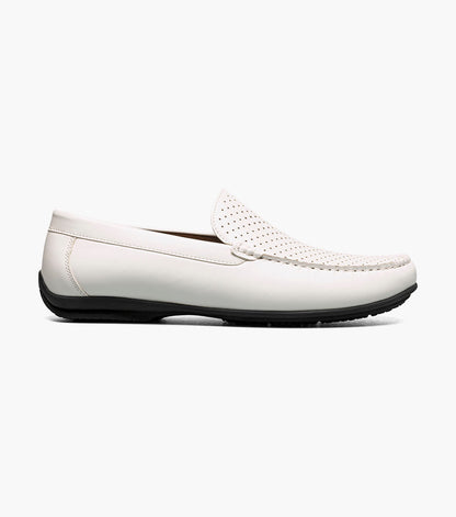 Stacy Adams CONROY Moc Toe Perf Slip On White by Stacy Adams Shoes