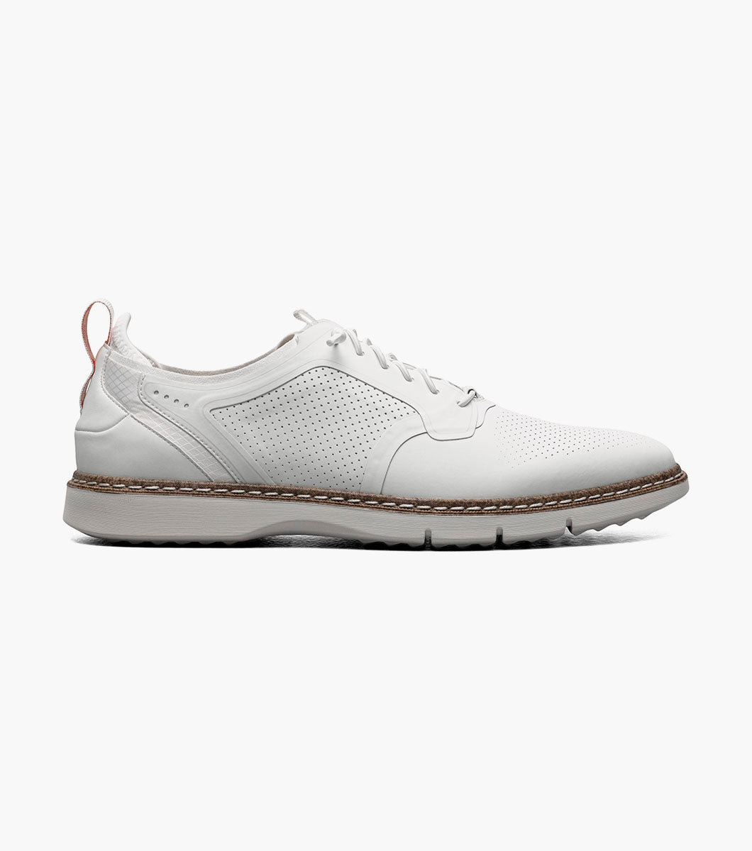 Stacy Adams SYNCHRO Plain Toe Elastic Lace Up White by Stacy Adams Shoes