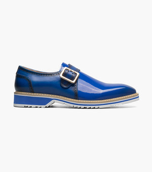 Stacy Adams BARTRAM Plain Toe Monk Strap Blue by Stacy Adams Shoes