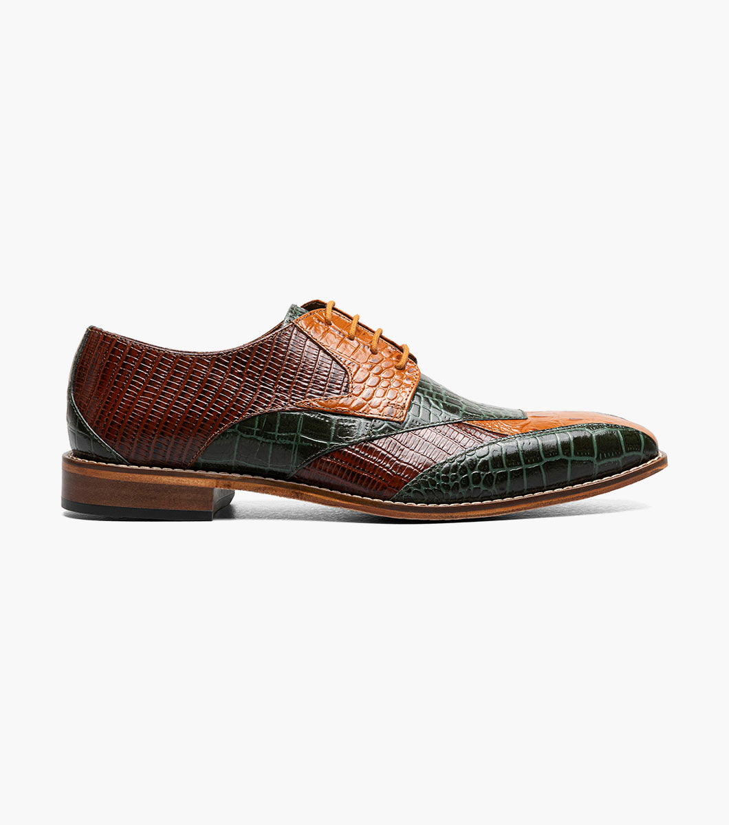 Stacy Adams TRISTANO Modified Bike Toe Oxford Green Multi by Stacy Adams Shoes