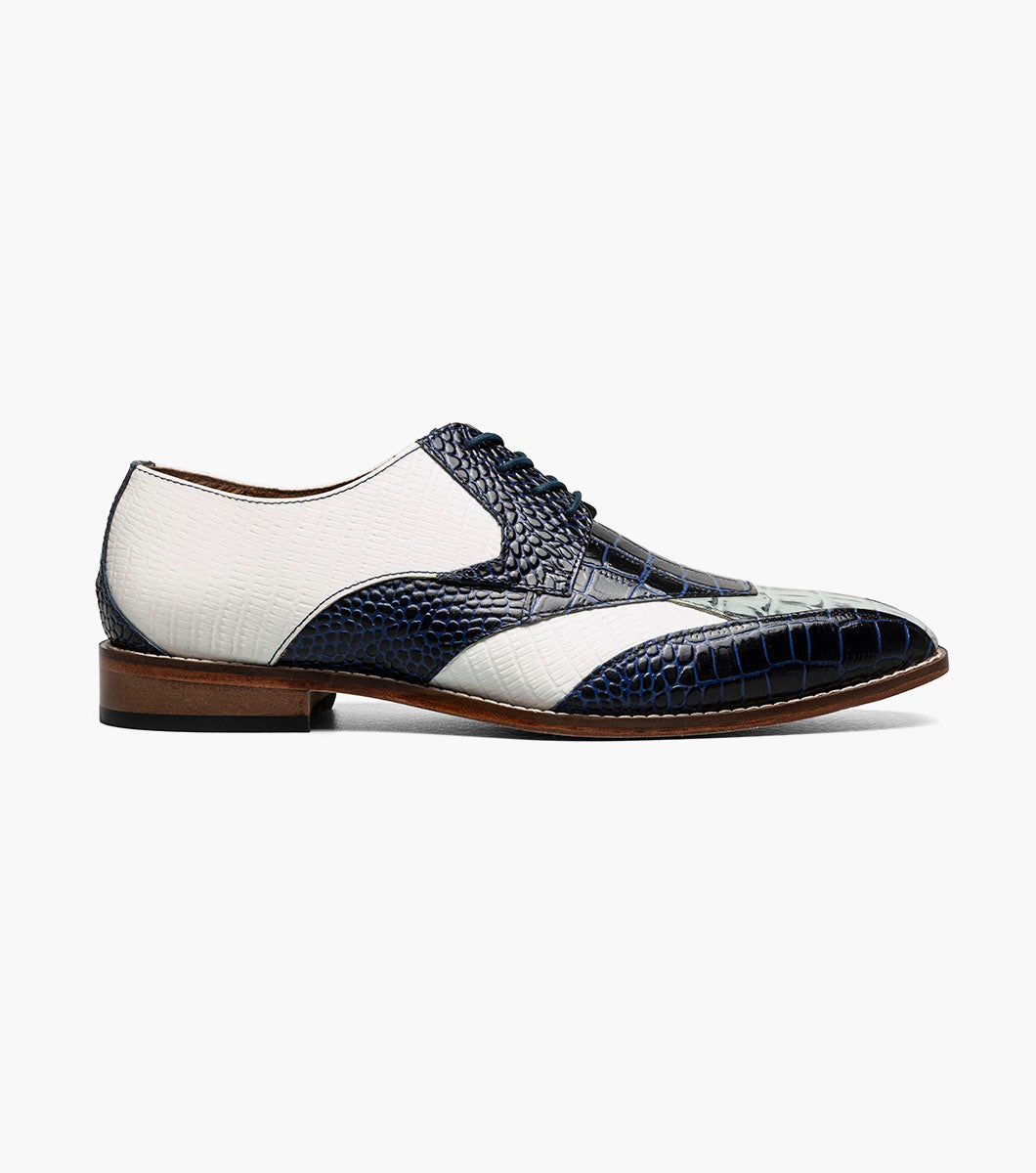 Stacy Adams TRISTANO Modified Bike Toe Oxford Dark Blue Multi by Stacy Adams Shoes