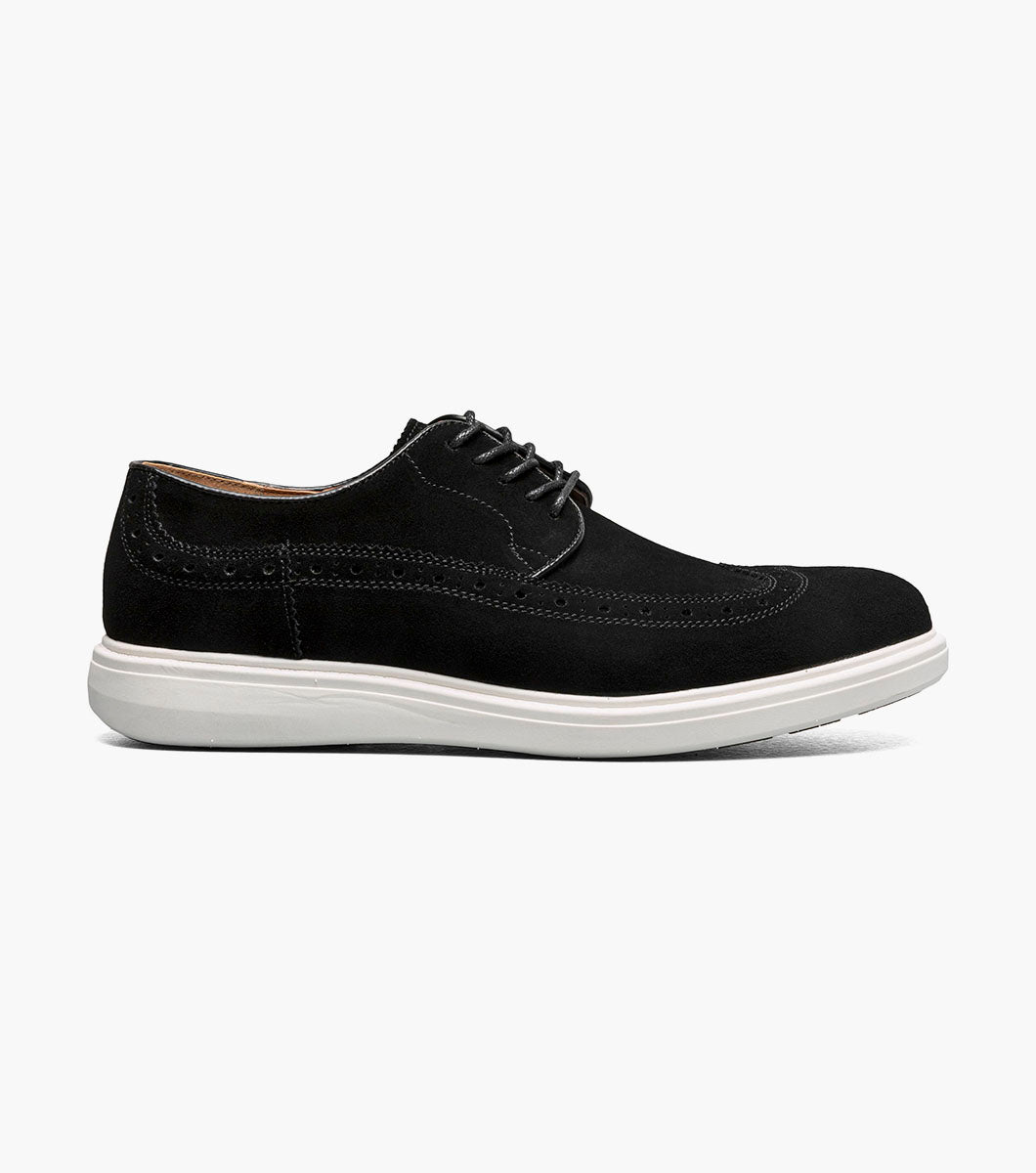 Stacy Adams TRUDELL Wingtip Lace Up Black Suede by Stacy Adams Shoes