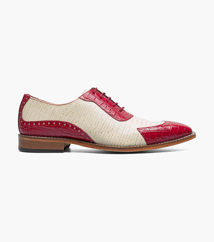 Stacy Adams TARANGO Modified Cap Toe Oxford Raspberry/Ivory by Stacy Adams Shoes