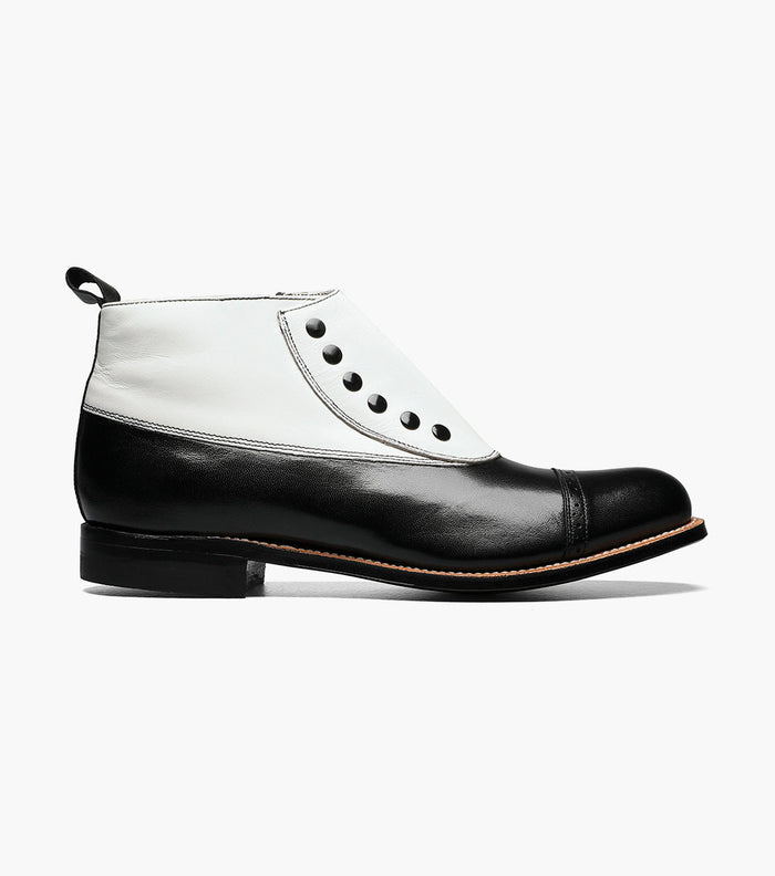 Stacy Adams MADISON Spectator Spat Cap Toe Boot Black w/White by Stacy Adams Shoes