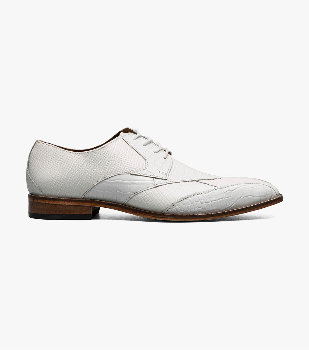 Stacy Adams TRISTANO Modified Bike Toe Oxford White by Stacy Adams Shoes