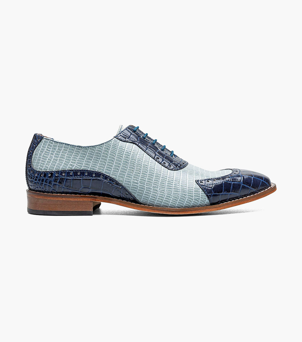 Stacy Adams TARANGO Modified Cap Toe Oxford Dark Blue Multi by Stacy Adams Shoes