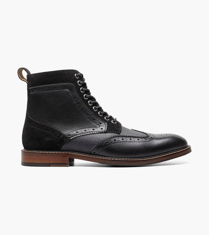Stacy Adams FINNEGAN Wingtip Lace Up Boot Black Multi by Stacy Adams Shoes