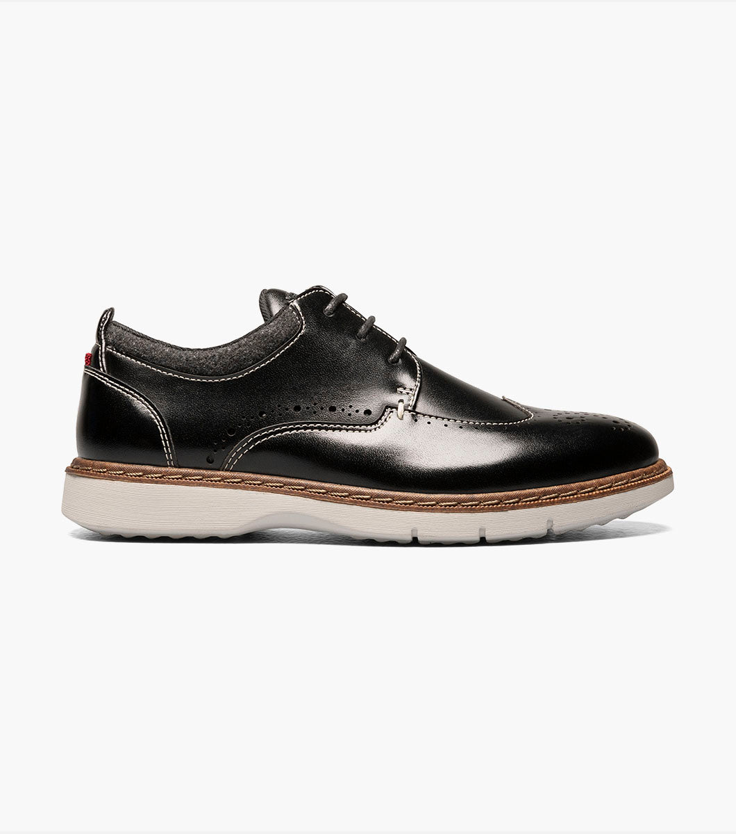 Stacy Adams KIDS SYNERGY Wingtip Lace Up Black by Stacy Adams Shoes