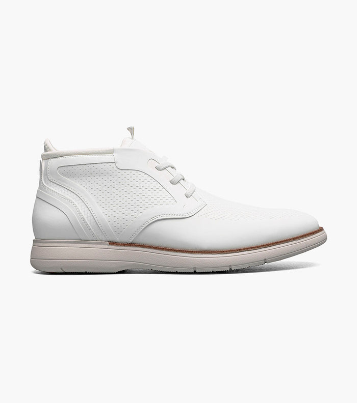 Stacy Adams EASTMONT Plain Toe Elastic Lace Chukka Boot White by Stacy Adams Shoes