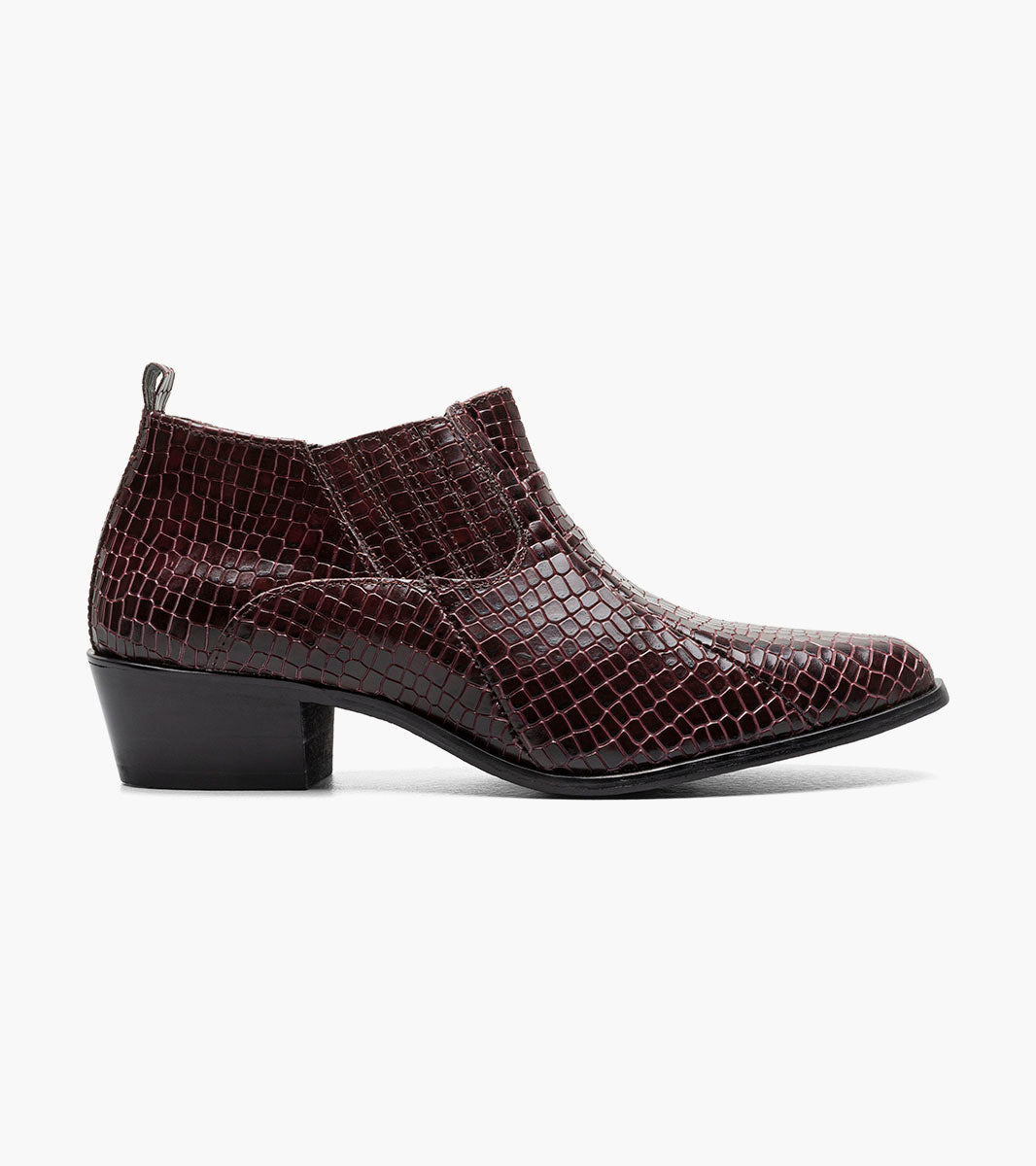 Stacy Adams SANDOVAL Cuban Heeled Boot Burgundy by Stacy Adams Shoes
