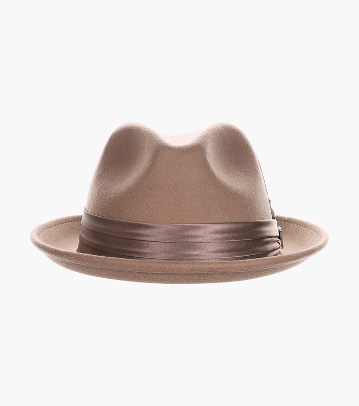 ASH FEDORA Crushable Wool Felt Pinch Front Hat