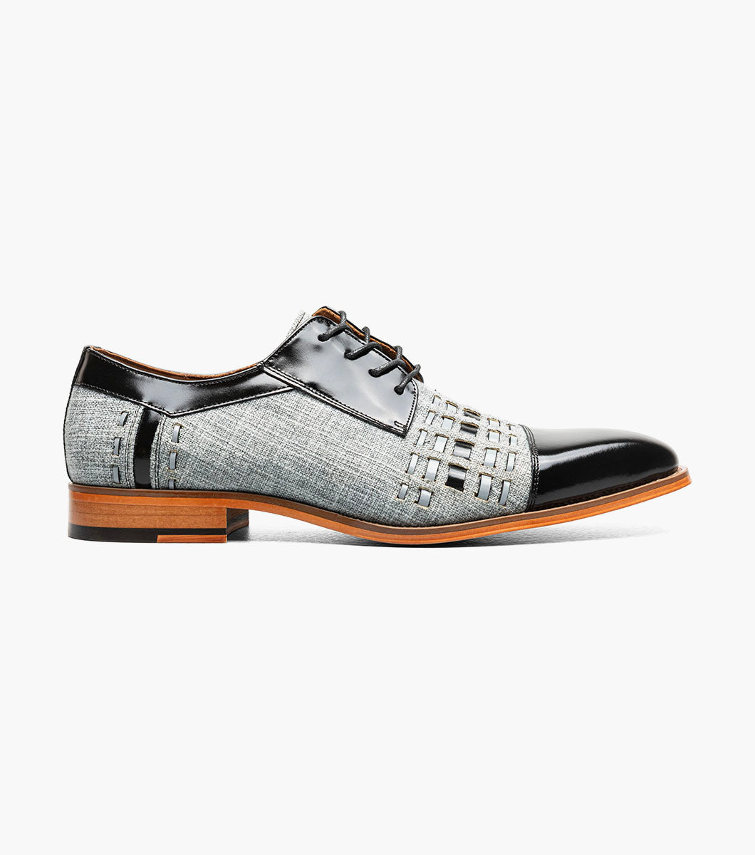 Stacy Adams HALSTEAD Cap Toe Oxford Black/Gray by Stacy Adams Shoes