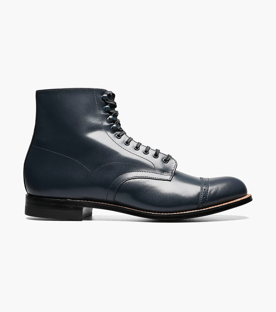Stacy Adams MADISON Cap Toe Boot Navy by Stacy Adams Shoes