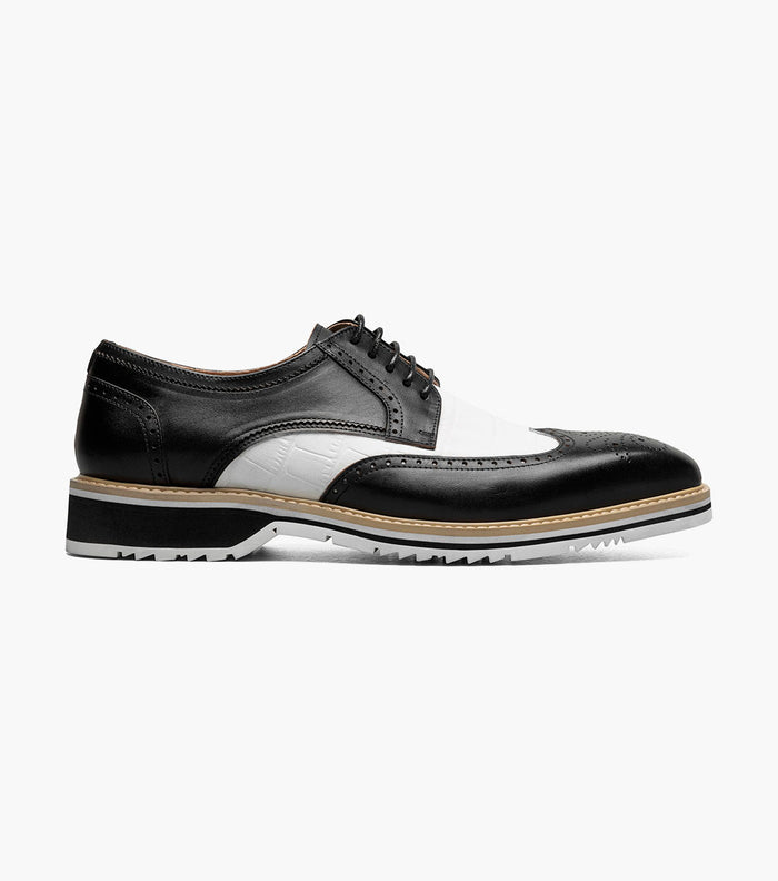 Stacy Adams BEAUMONT Wingtip Oxford Black w/White by Stacy Adams Shoes