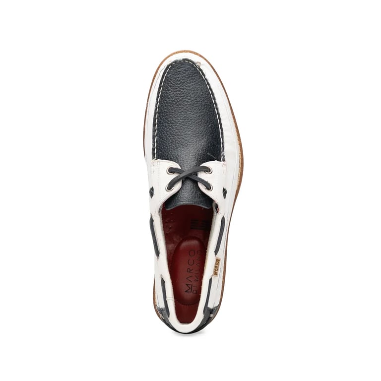 Marco Di Milano Amalfi Navy / White Premium Calf Leather Boat Shoes - view 5