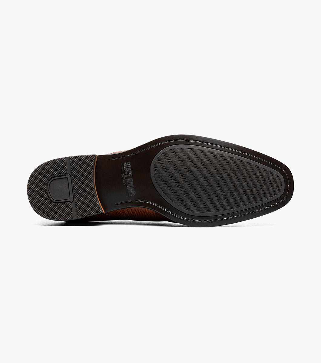 Stacy Adams LOCKWOOD Wingtip Ornament Slip On Cognac by Stacy Adams Shoes