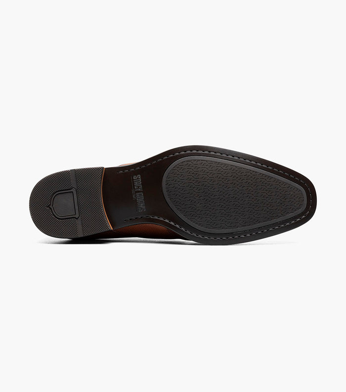 Stacy Adams LOCKWOOD Wingtip Ornament Slip On Cognac by Stacy Adams Shoes