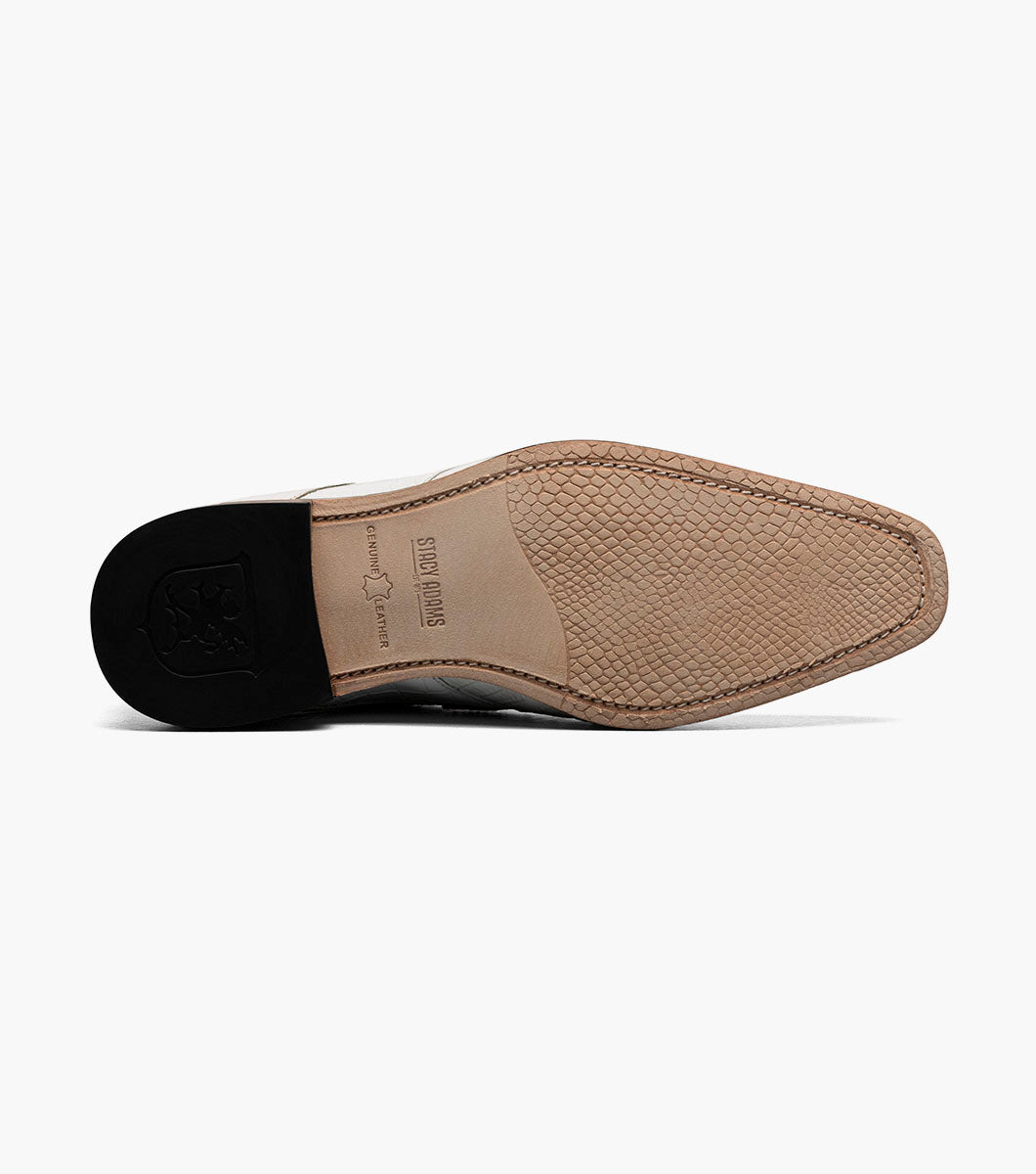 Stacy Adams TRISTANO Modified Bike Toe Oxford White by Stacy Adams Shoes