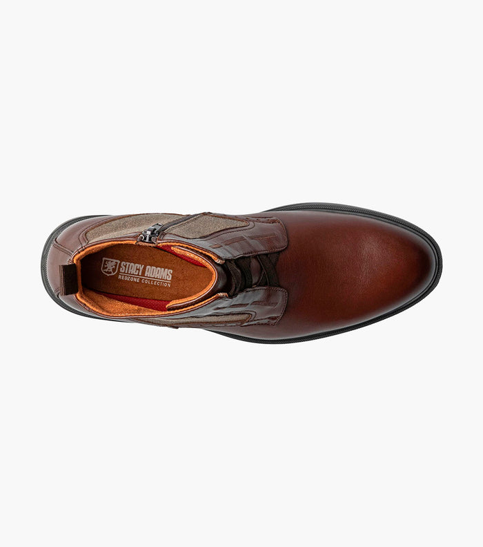 Stacy Adams THOMPSON Plain Toe Elastic Lace Boot Brown by Stacy Adams Shoes