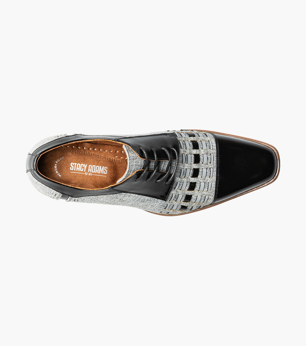 Stacy Adams HALSTEAD Cap Toe Oxford Black/Gray by Stacy Adams Shoes
