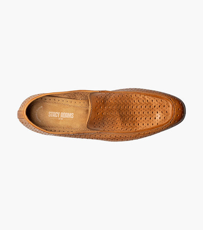 Stacy Adams WINDEN Moc Toe Perf Slip On Natural by Stacy Adams Shoes