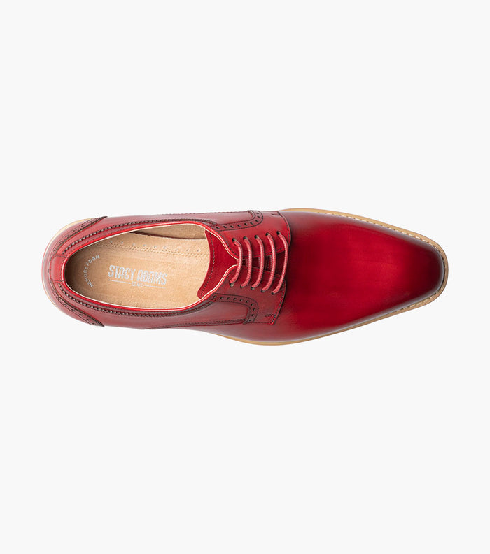 Stacy Adams BARRINGER Plain Toe Oxford Red by Stacy Adams Shoes