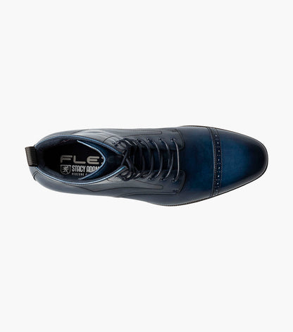 Stacy Adams HENRY Cap Toe Lace Up Boot Navy by Stacy Adams Shoes