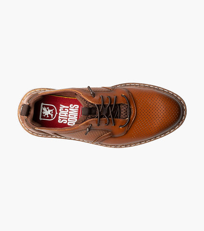 Stacy Adams KIDS SYNC Plain Toe Elastic Lace Up Cognac by Stacy Adams Shoes