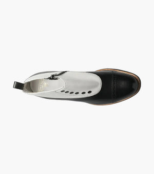 Mens 1920s Gangsters Wingtip Dress Shoe in Black and White