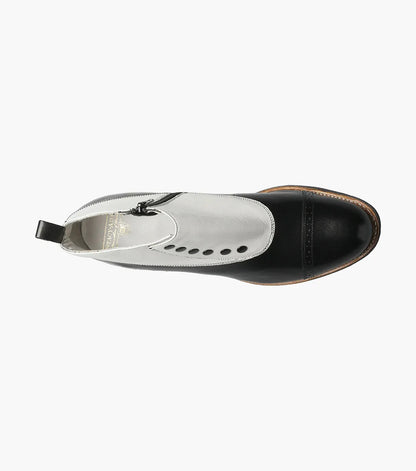 Mens 1920s Gangsters Wingtip Dress Shoe in Black and White