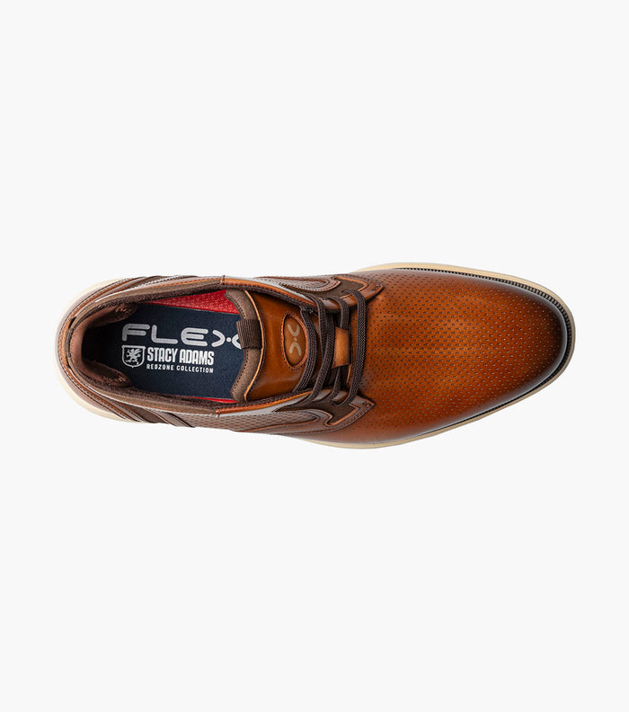 Stacy Adams EASTMONT Plain Toe Elastic Lace Chukka Boot Cognac by Stacy Adams Shoes