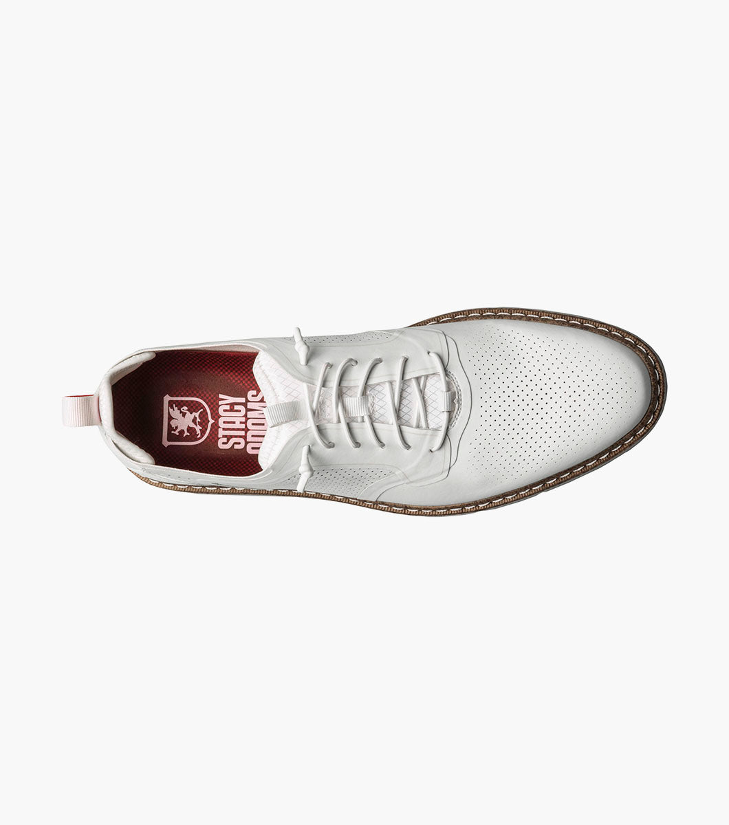 Stacy Adams SYNCHRO Plain Toe Elastic Lace Up White by Stacy Adams Shoes
