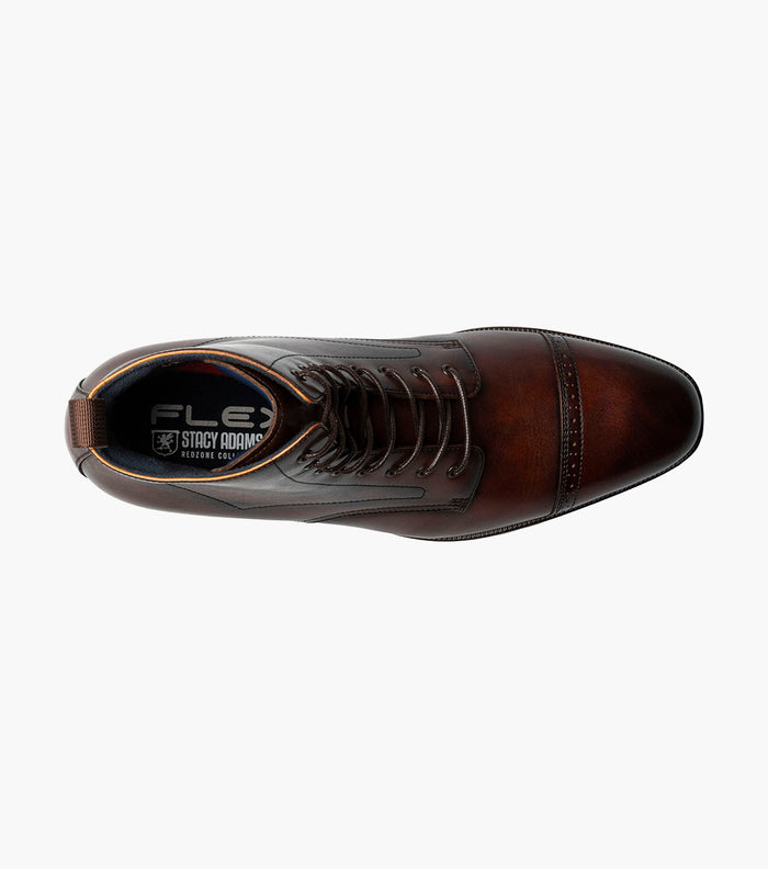 Stacy Adams HENRY Cap Toe Lace Up Boot Brown by Stacy Adams Shoes