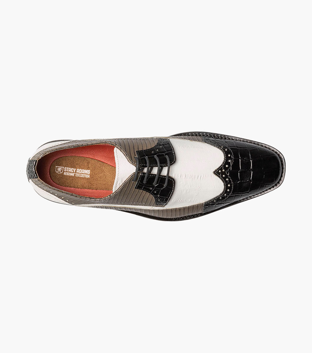 Stacy Adams GALLINARI Wingtip Lace Up Black/Grey by Stacy Adams Shoes