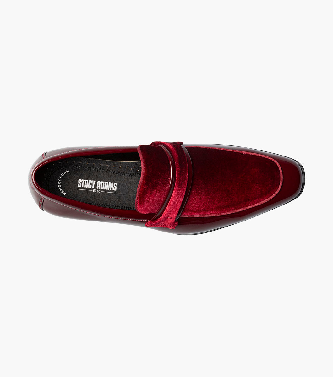 Stacy Adams SPRATLEY Moc Toe Saddle Slip On Burgundy by Stacy Adams Shoes