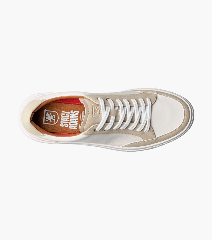 Stacy Adams DORIAN Lace To Toe Sneaker White by Stacy Adams Shoes
