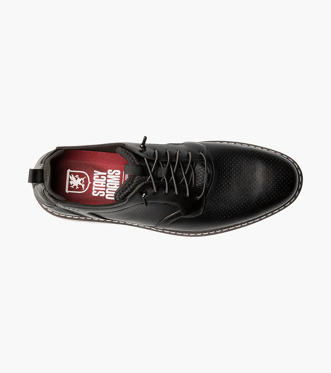 Stacy Adams SYNC Plain Toe Elastic Lace Up Black by Stacy Adams Shoes