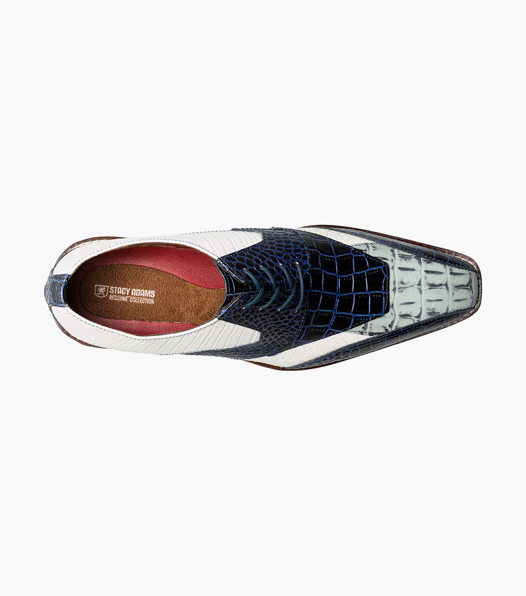 Stacy Adams TRISTANO Modified Bike Toe Oxford Dark Blue Multi by Stacy Adams Shoes